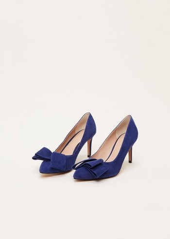 Phase Eight Bow Front Court Heels Blue Australia | JT6497013